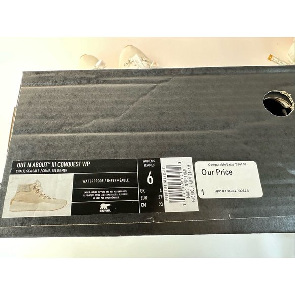 Sorel Out N About III Conquest Women's Chalk/Sea Salt Boots Size 6 - Picture 8 of 10